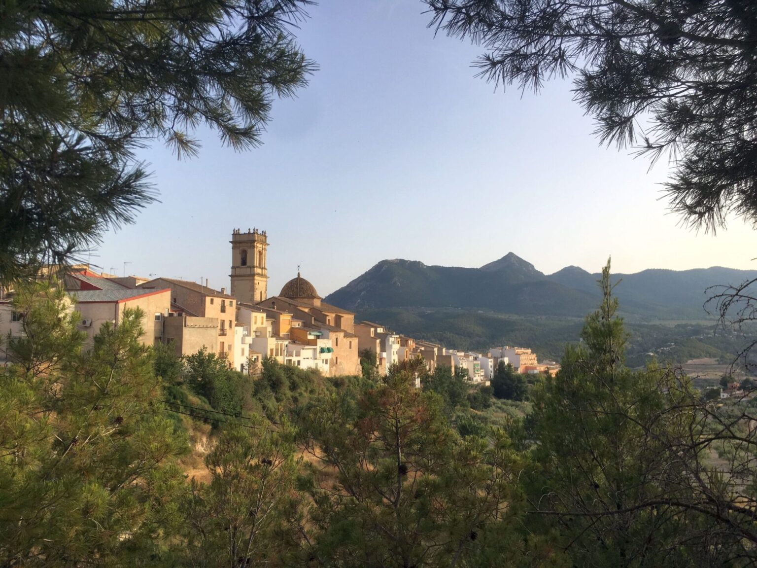 Panoràmica campanar i poble de Tibi
